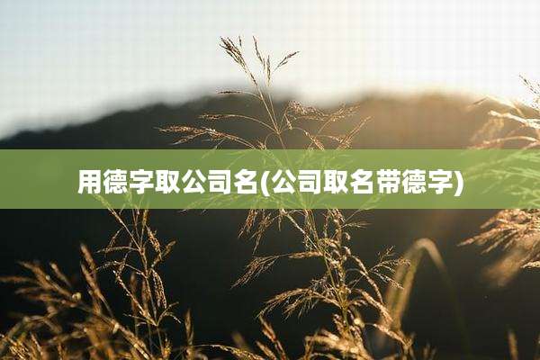 用德字取公司名(公司取名带德字)