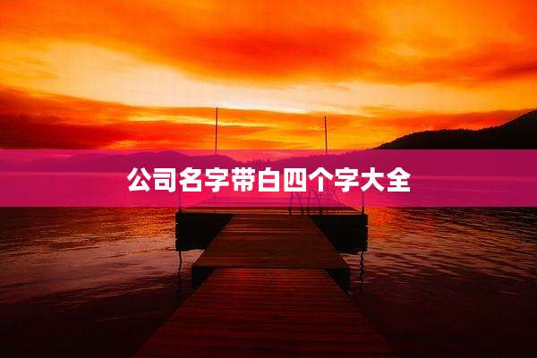 公司名字带白四个字大全