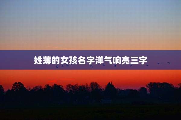 姓薄的女孩名字洋气响亮三字