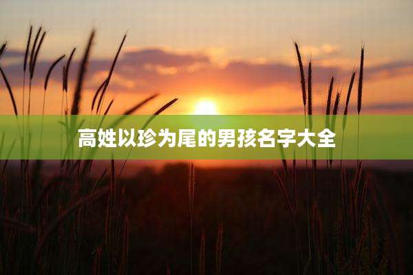 高姓以珍为尾的男孩名字大全