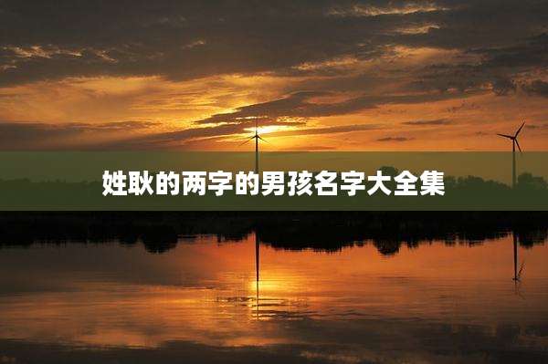 姓耿的两字的男孩名字大全集