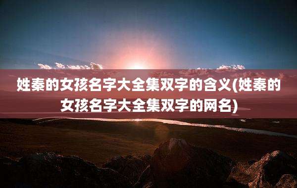 姓秦的女孩名字大全集双字的含义(姓秦的女孩名字大全集双字的网名)