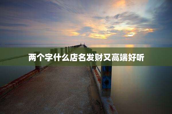 两个字什么店名发财又高端好听