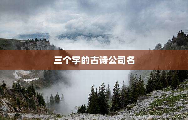 三个字的古诗公司名