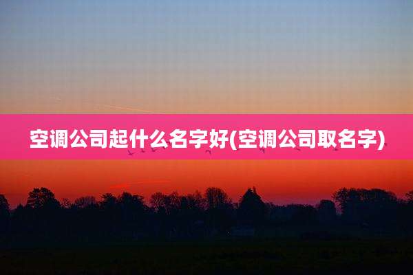 空调公司起什么名字好(空调公司取名字)