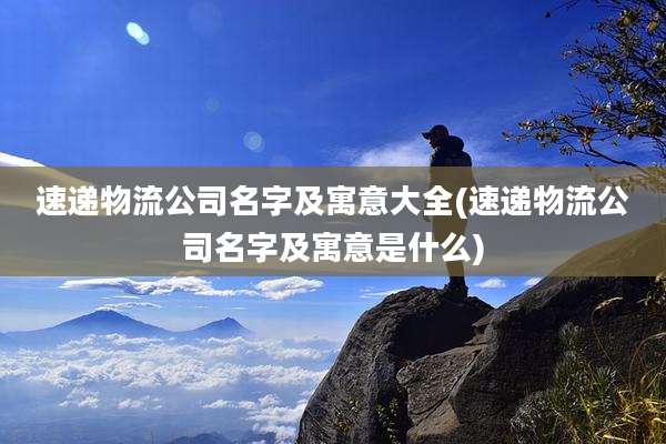 速递物流公司名字及寓意大全(速递物流公司名字及寓意是什么)