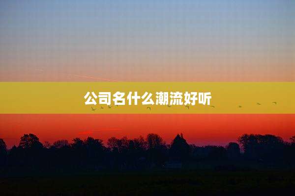 公司名什么潮流好听