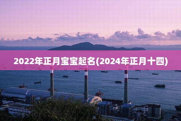 2022年正月宝宝起名(2024年正月十四)