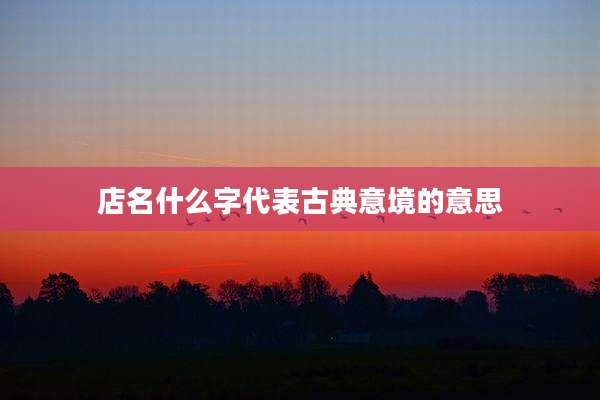 店名什么字代表古典意境的意思