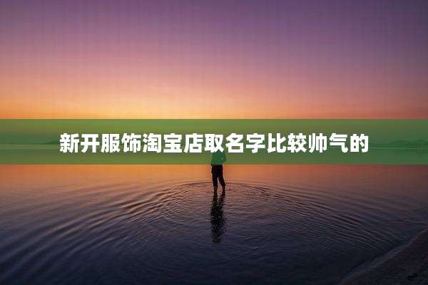 新开服饰淘宝店取名字比较帅气的