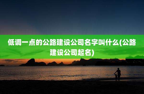 低调一点的公路建设公司名字叫什么(公路建设公司起名)