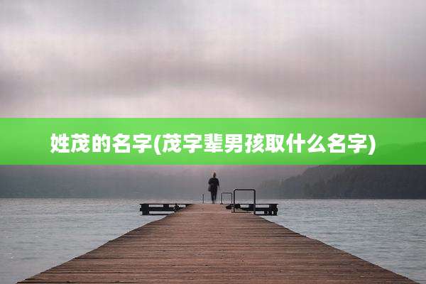 姓茂的名字(茂字辈男孩取什么名字)