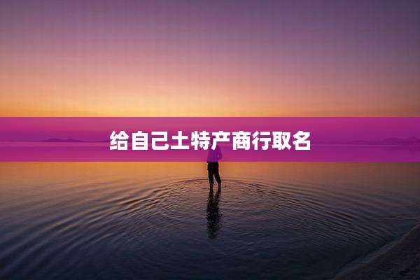 给自己土特产商行取名