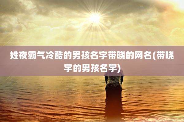 姓夜霸气冷酷的男孩名字带晓的网名(带晓字的男孩名字)