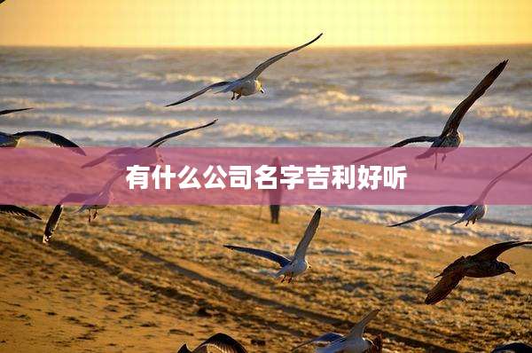 有什么公司名字吉利好听