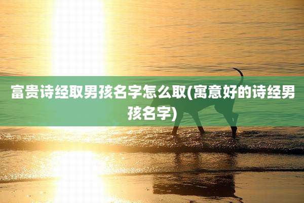 富贵诗经取男孩名字怎么取(寓意好的诗经男孩名字)