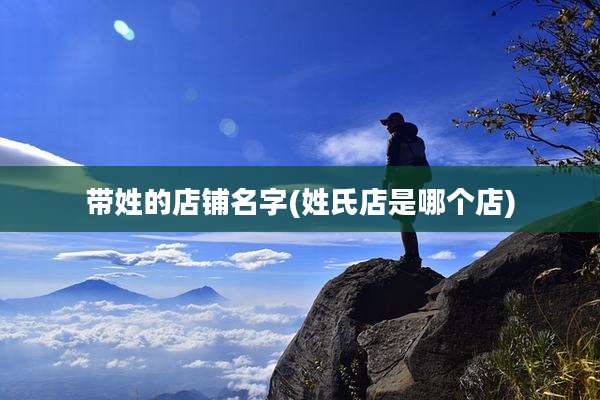 带姓的店铺名字(姓氏店是哪个店)