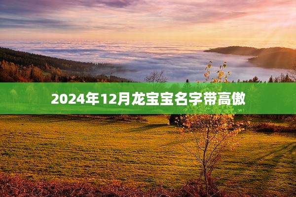 2024年12月龙宝宝名字带高傲