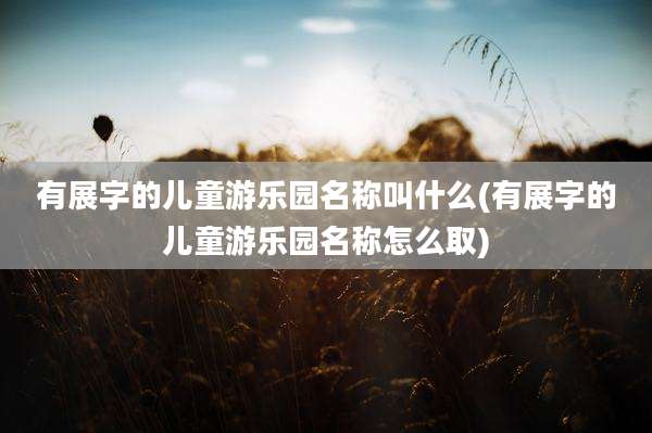 有展字的儿童游乐园名称叫什么(有展字的儿童游乐园名称怎么取)