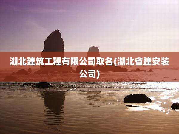 湖北建筑工程有限公司取名(湖北省建安装公司)
