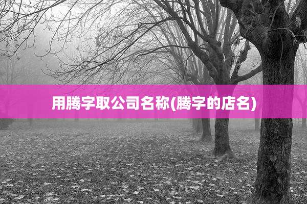 用腾字取公司名称(腾字的店名)