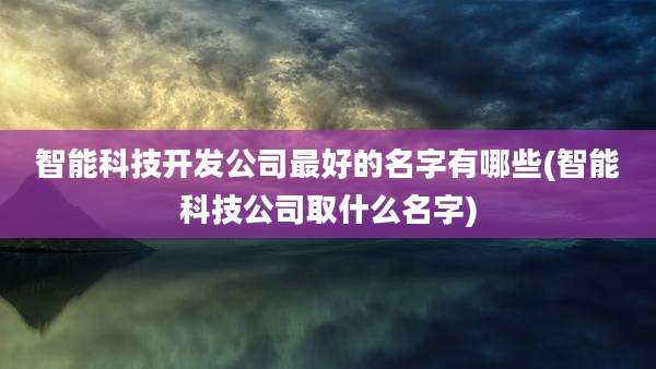 智能科技开发公司最好的名字有哪些(智能科技公司取什么名字)