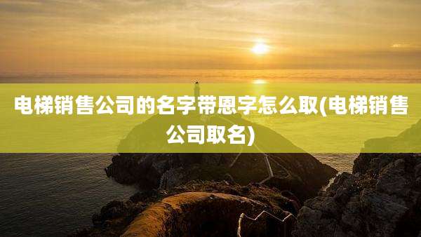 电梯销售公司的名字带恩字怎么取(电梯销售公司取名)