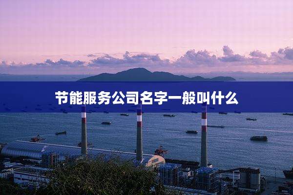 节能服务公司名字一般叫什么