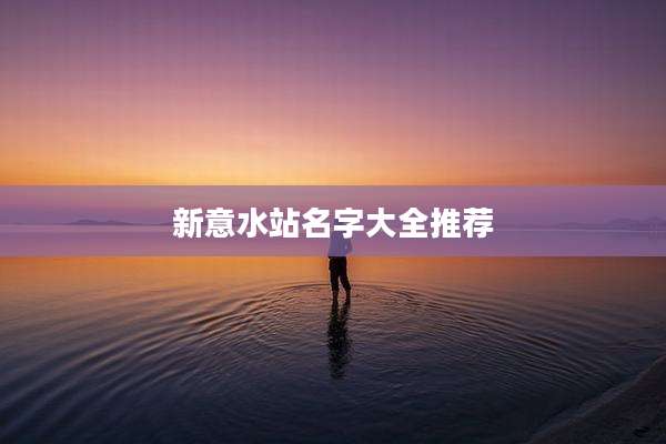 新意水站名字大全推荐