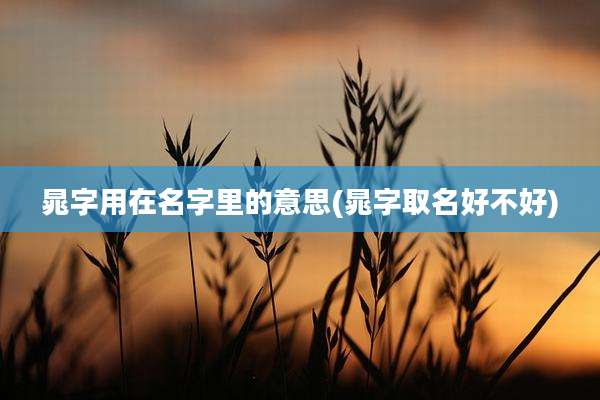 晁字用在名字里的意思(晁字取名好不好)