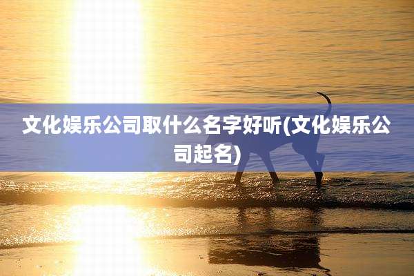 文化娱乐公司取什么名字好听(文化娱乐公司起名)