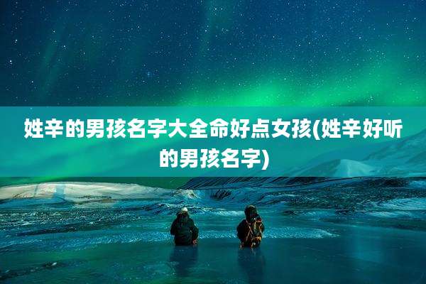 姓辛的男孩名字大全命好点女孩(姓辛好听的男孩名字)