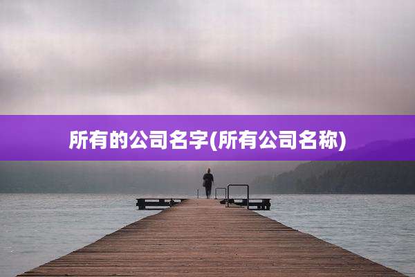 所有的公司名字(所有公司名称)