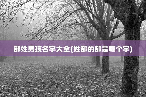 郜姓男孩名字大全(姓郜的郜是哪个字)
