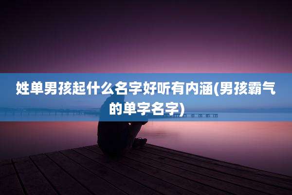 姓单男孩起什么名字好听有内涵(男孩霸气的单字名字)