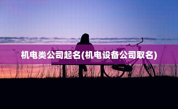机电类公司起名(机电设备公司取名)