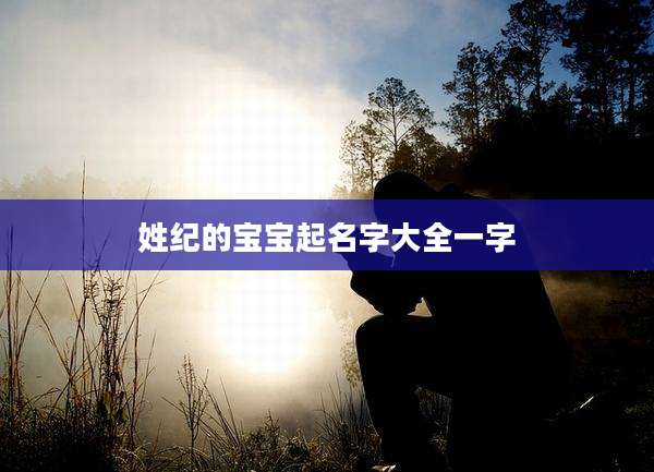 姓纪的宝宝起名字大全一字