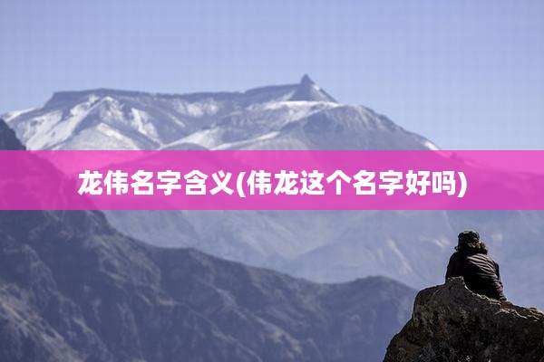 龙伟名字含义(伟龙这个名字好吗)