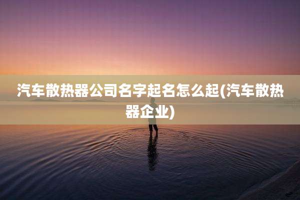 汽车散热器公司名字起名怎么起(汽车散热器企业)