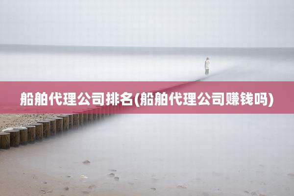 船舶代理公司排名(船舶代理公司赚钱吗)