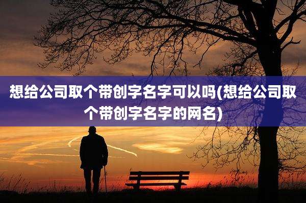 想给公司取个带创字名字可以吗(想给公司取个带创字名字的网名)