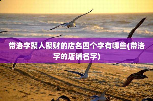 带洛字聚人聚财的店名四个字有哪些(带洛字的店铺名字)