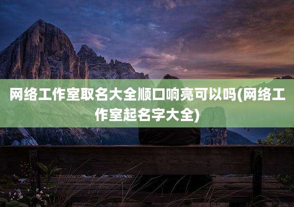 网络工作室取名大全顺口响亮可以吗(网络工作室起名字大全)