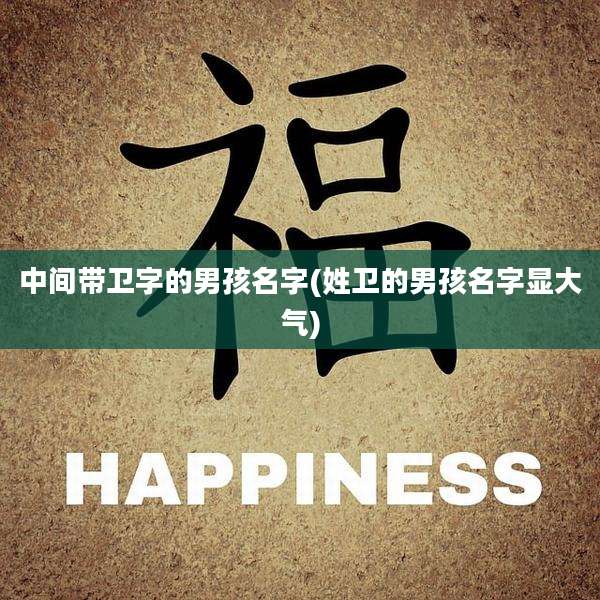 中间带卫字的男孩名字(姓卫的男孩名字显大气)