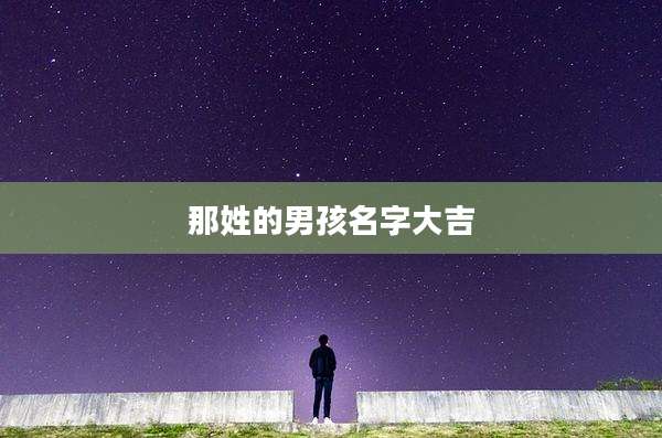 那姓的男孩名字大吉