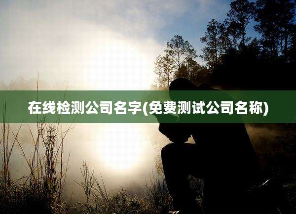 在线检测公司名字(免费测试公司名称)