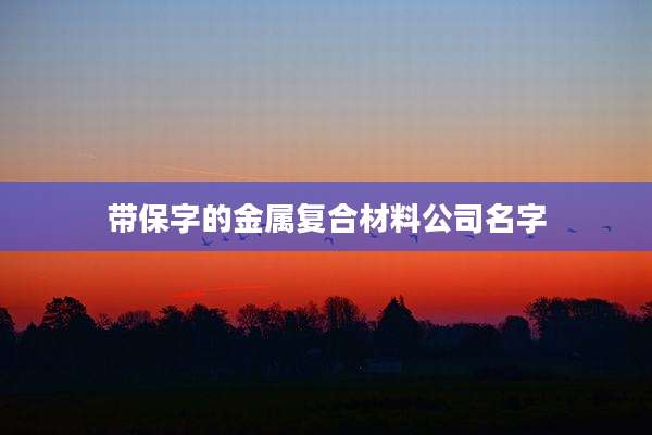 带保字的金属复合材料公司名字