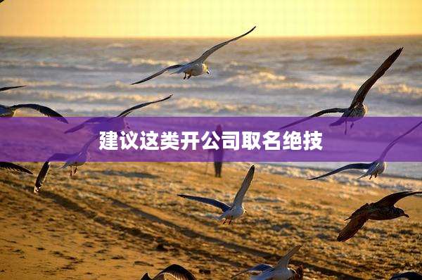 建议这类开公司取名绝技