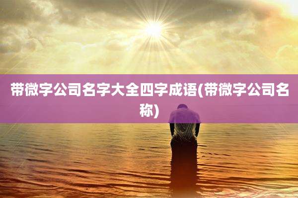 带微字公司名字大全四字成语(带微字公司名称)