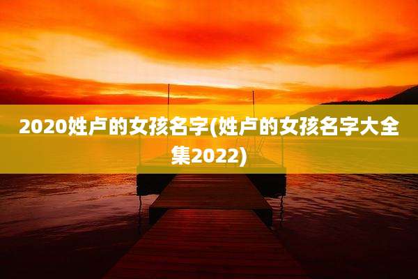 2020姓卢的女孩名字(姓卢的女孩名字大全集2022)